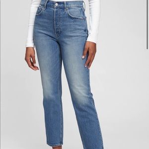 gap high waisted straight jeans
